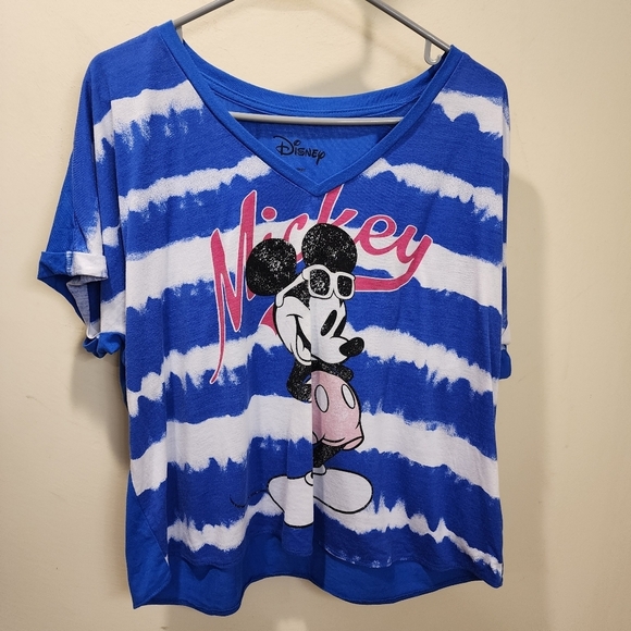 DISNEY women's Tie Dye Lose Crop top size L - Picture 2 of 8